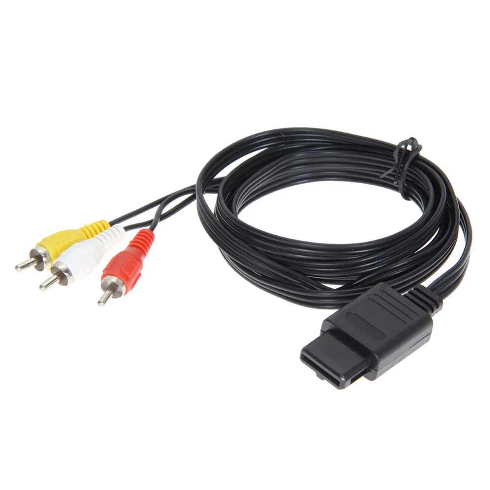 5pcs/lot High Quality 180cm 6FT AV TV RCA Video Cord Cable For Game cube/for SNES GameCube/for Nintendo for N64 64 |