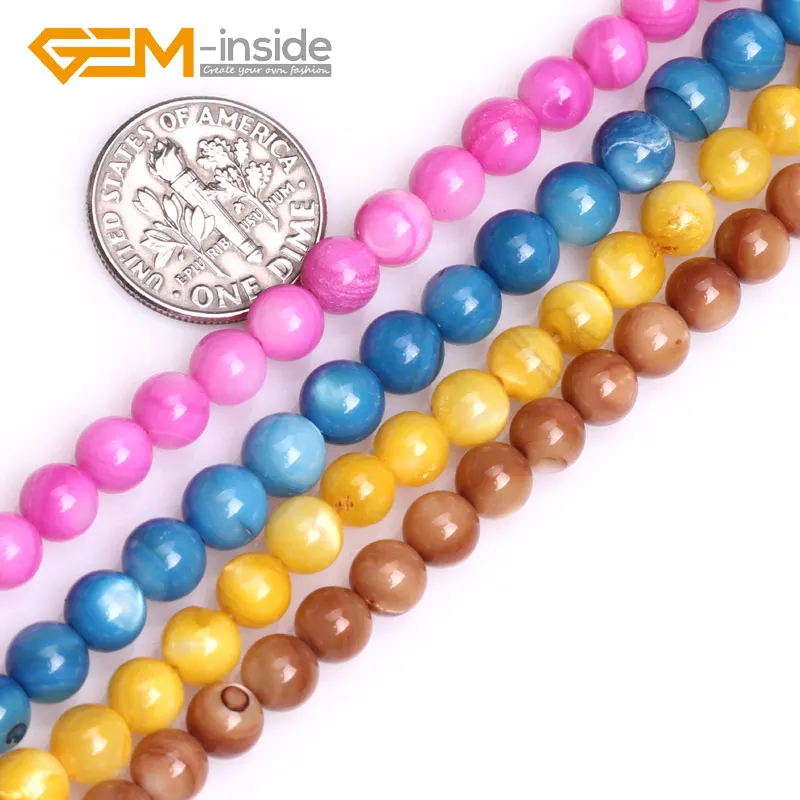 6 мм круглые окрашенные швабры бусины для изготовления ювелирных изделий из драгоценного камня свободные бусины нитка 15 