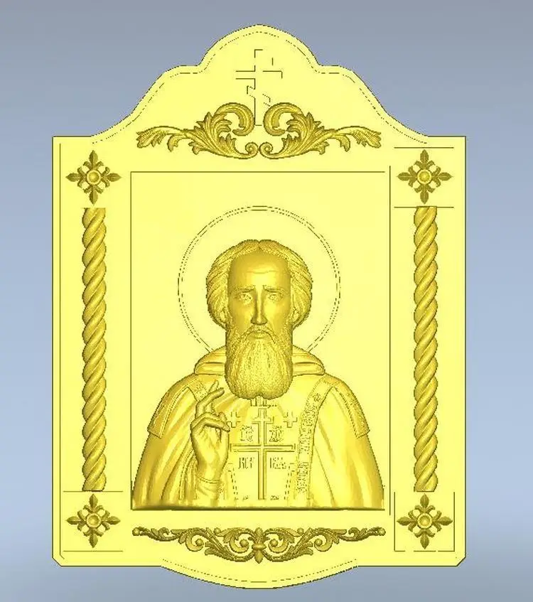3d модель рельеф для ЧПУ в формате STL Иконка файлового формата St. Sergius of Radonezh|3d model