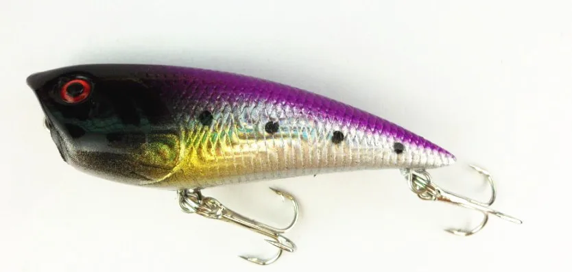 67 мм 12 шт. Поппер пластиковые приманки рыбалки приманку минноу 6.7 СМ 7.5 Г 6 # крюк