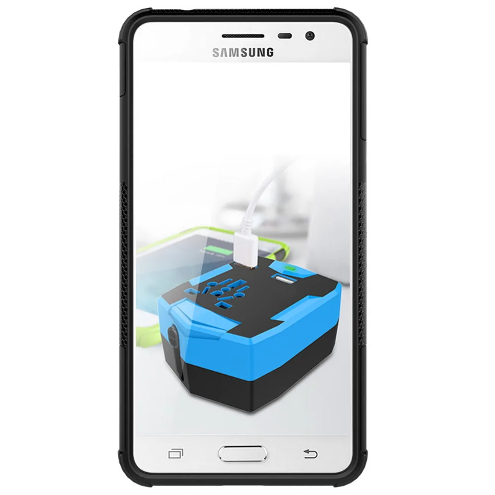 Для Samsung Galaxy J3 Pro Подставки задняя крышка Красочные Гибридный Прочная duallayer