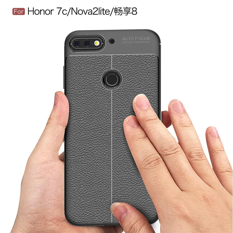 Для huawei Honor 7C/наслаждаться 8 чехол Роскошные ТПУ Силиконовые имитация кожаный для