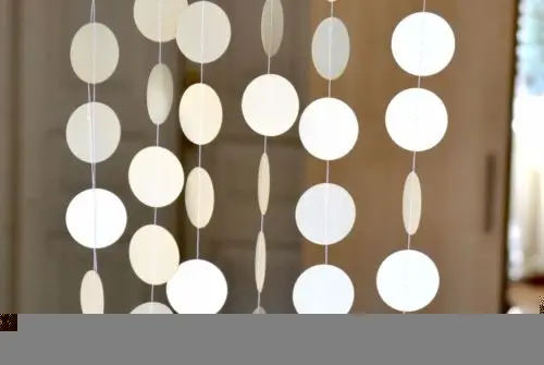 

Beige ivory pearl circle paper garland Wedding Baby Shower boy party decorations