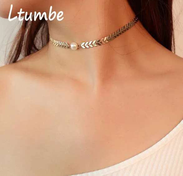 Женское ожерелье с подвеской Ltumbe в стиле панк форме рыбьей кости Большой солнце