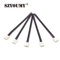 SZYOUMY RGB Connectors 10mm 4 Pin No Soldering Cable PCB Board Wire to 4 Pin Female Adapter for RGB LED Strip