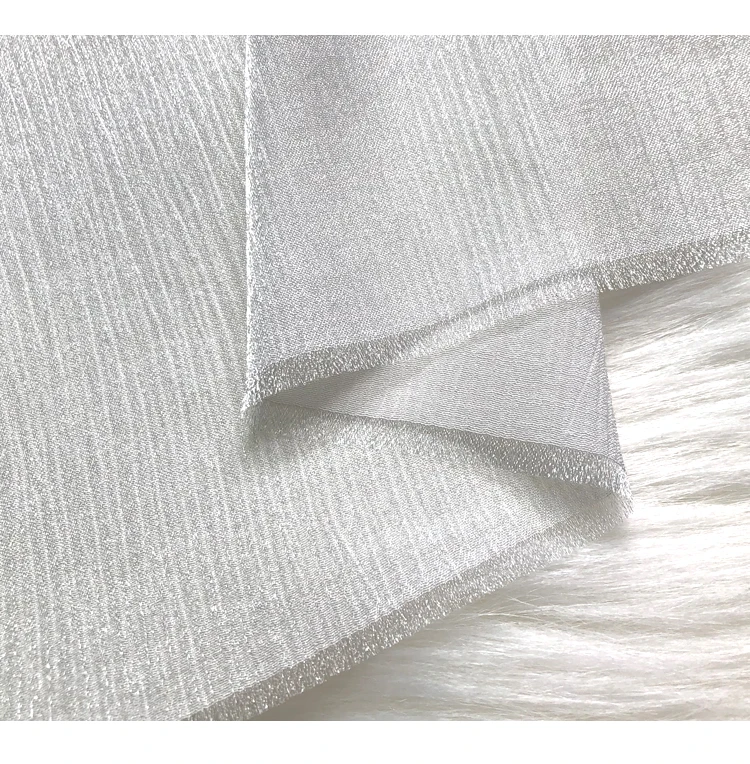 

Fashion corrugated silk and hemp pure white luxury water corrugated silk and hemp high-end custom fabrics dress and hanbok dress