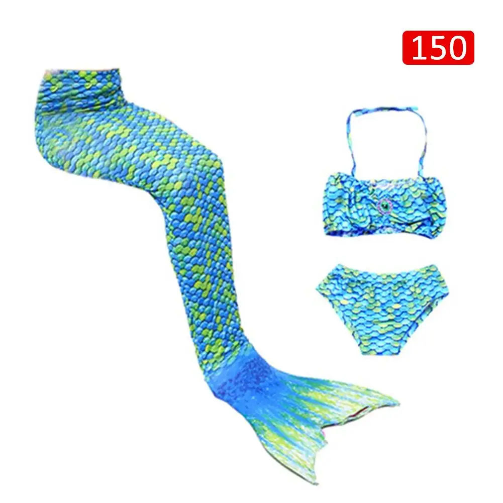Blue Купальник Детский хвост русалки купальные костюмы могут быть оснащены голеностопным костюмом русалки Cos подарочный набор - Цвет: Blue