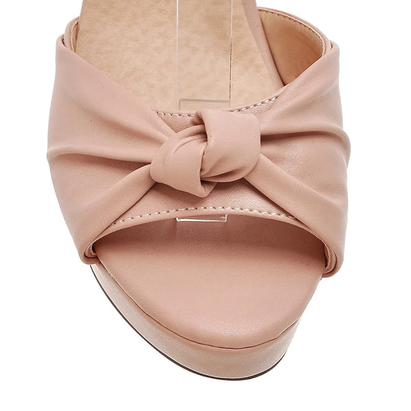 Босоножки женские на высоком каблуке с открытым носком и бантом белые черные