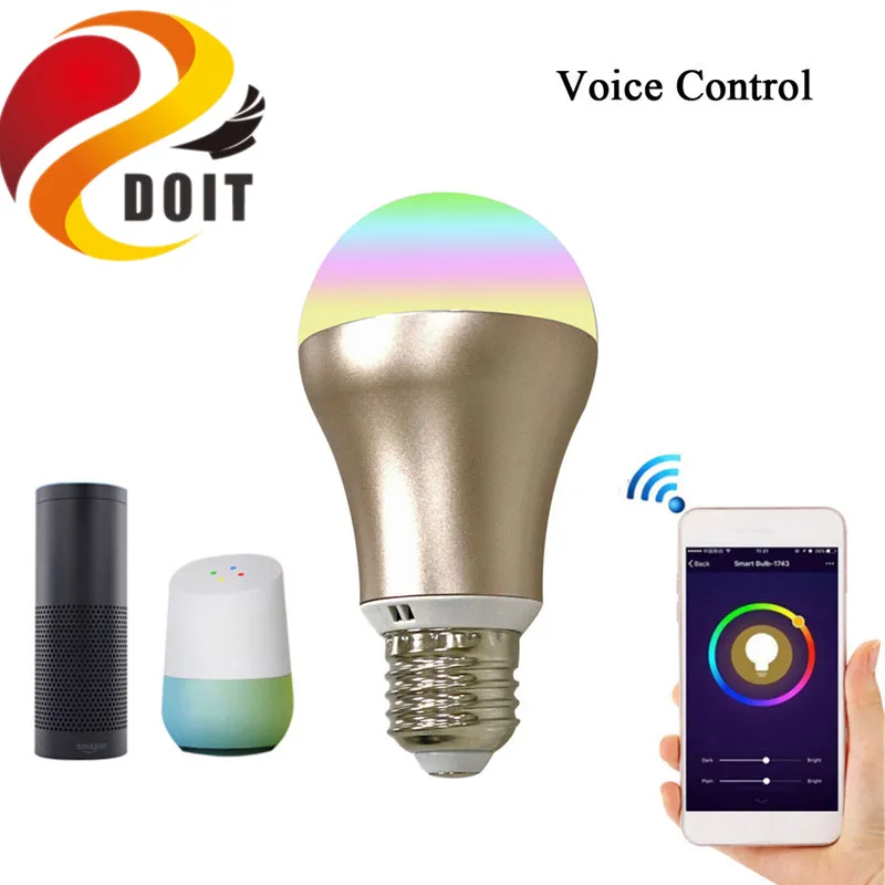 SZDOIT Smart Home LED Energy Saving Light Bulb New E27 RGB With Changeable Colorful Wifi Control / Voice | Игрушки и хобби
