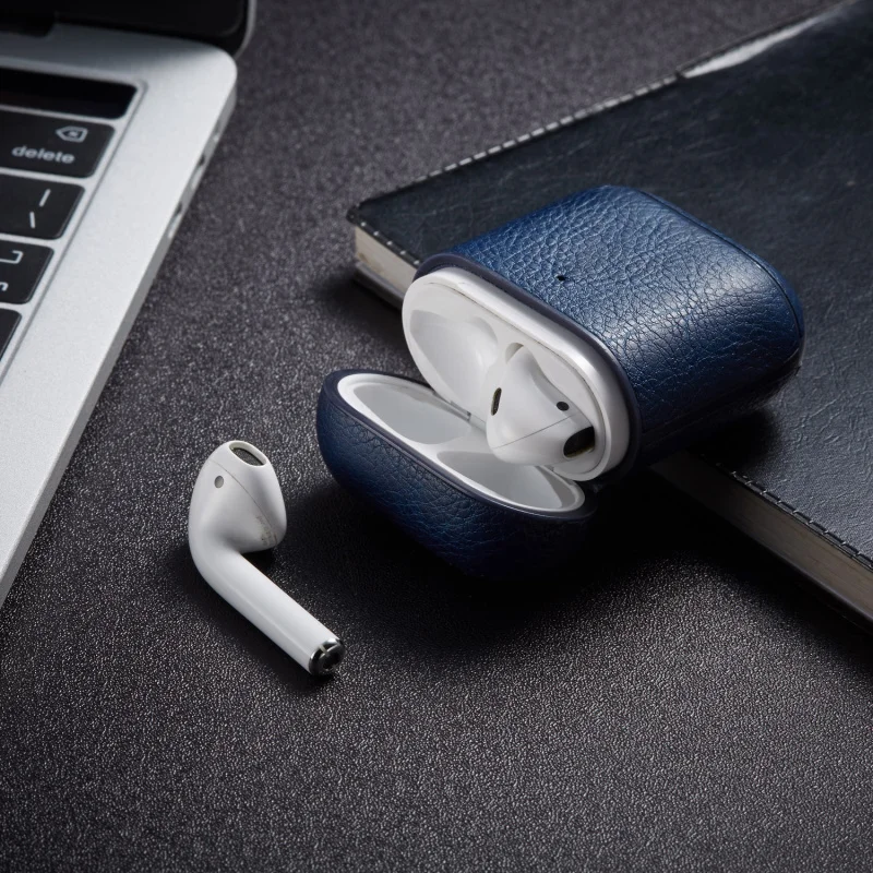 Роскошный чехол для наушников Apple Airpods из искусственной кожи беспроводные Bluetooth