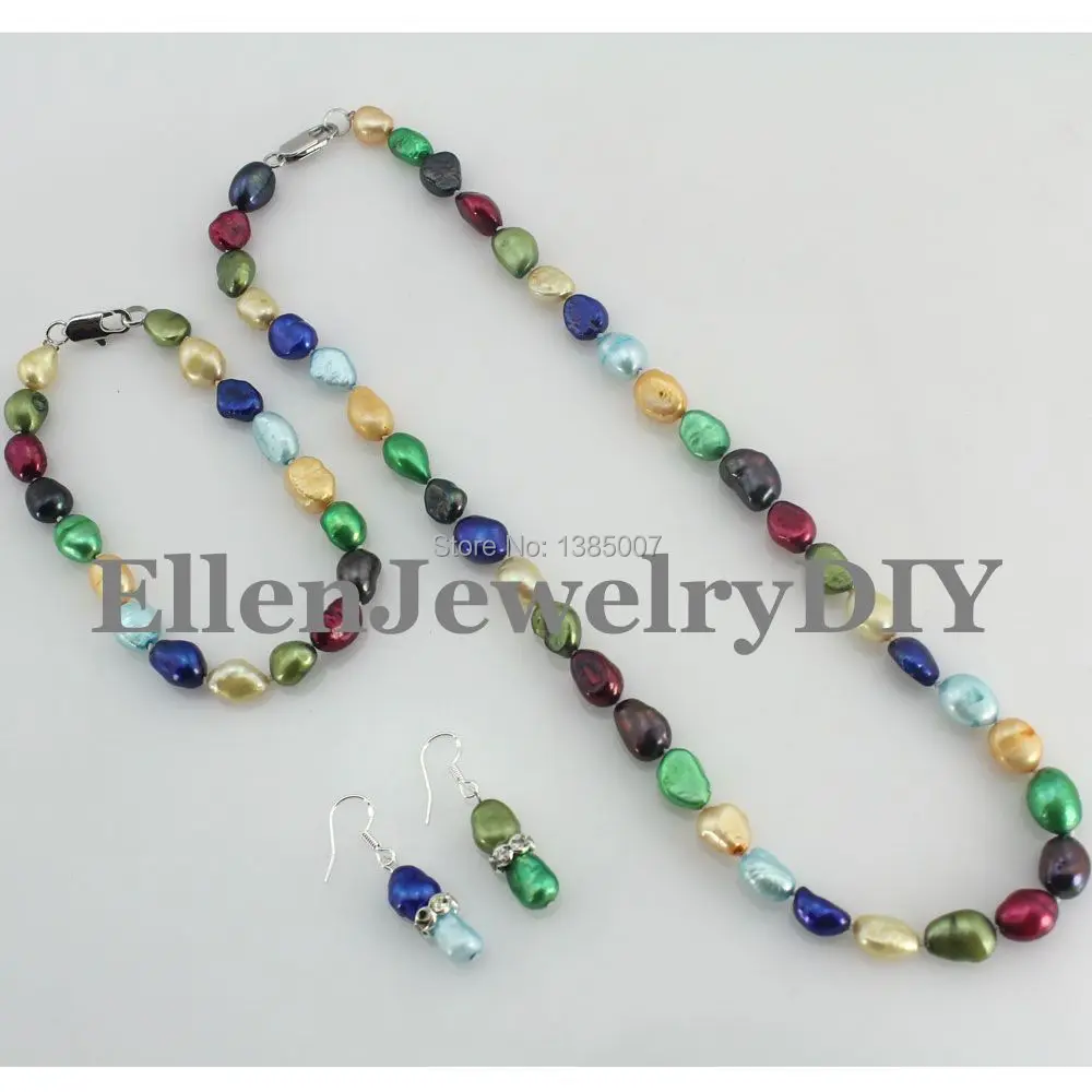 Набор бижутерии из натурального пресноводного жемчуга 8 9 мм|beaded jewelry set|bridal setsfashion