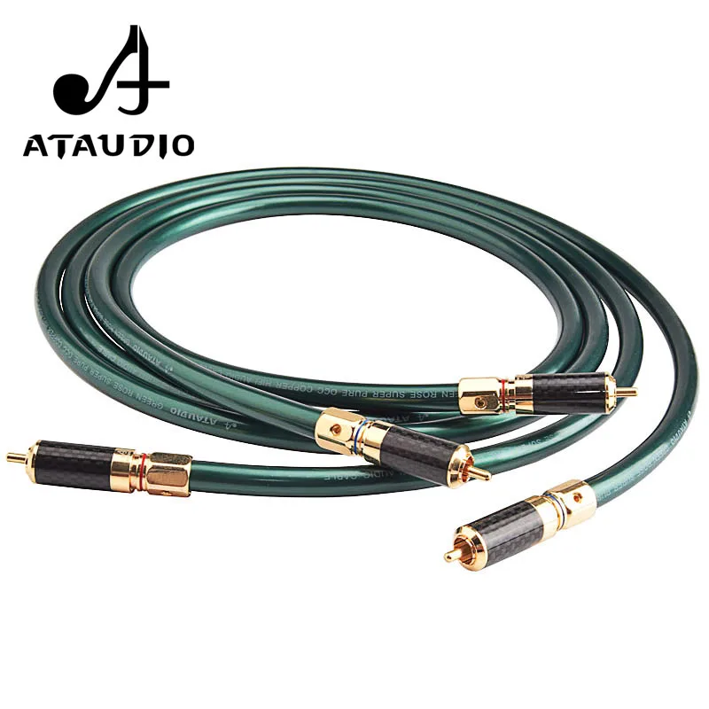 ATAUDIO Hifi RCA кабель Hi end Pure OCC 2RCA Штекерный аудио 1 м 2 м|Кабели VGA| |