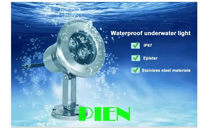 RGB светодиодные подводные фонари для аквариума IP68 3 Вт 6 9 12 15 18 водонепроницаемые фонтанов прудов бассейнов В