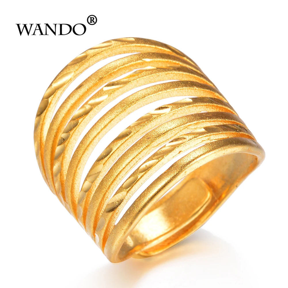 WANDO эфиопское Золотое кольцо для женщин матовое новое свадебное украшение