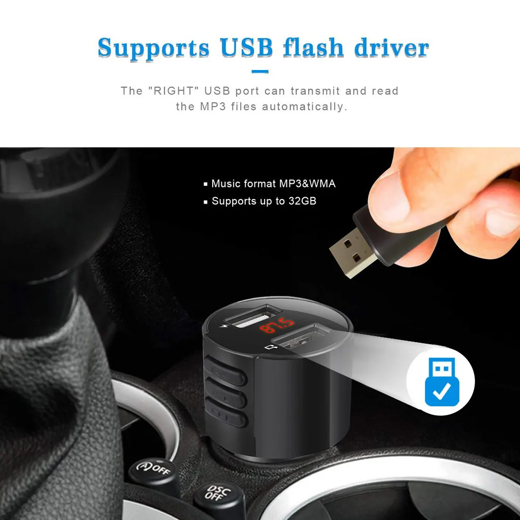 Bluetooth 3 0 автомобильный комплект hands-free беспроводной fm-передатчик 3.1A быстрое