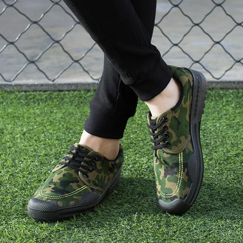 Military Shoes Men Camouflage Vulcanize Canvas Antiskid Wear-resisting Sole Breathe Train Sneakers 2019 Spring | Обувь