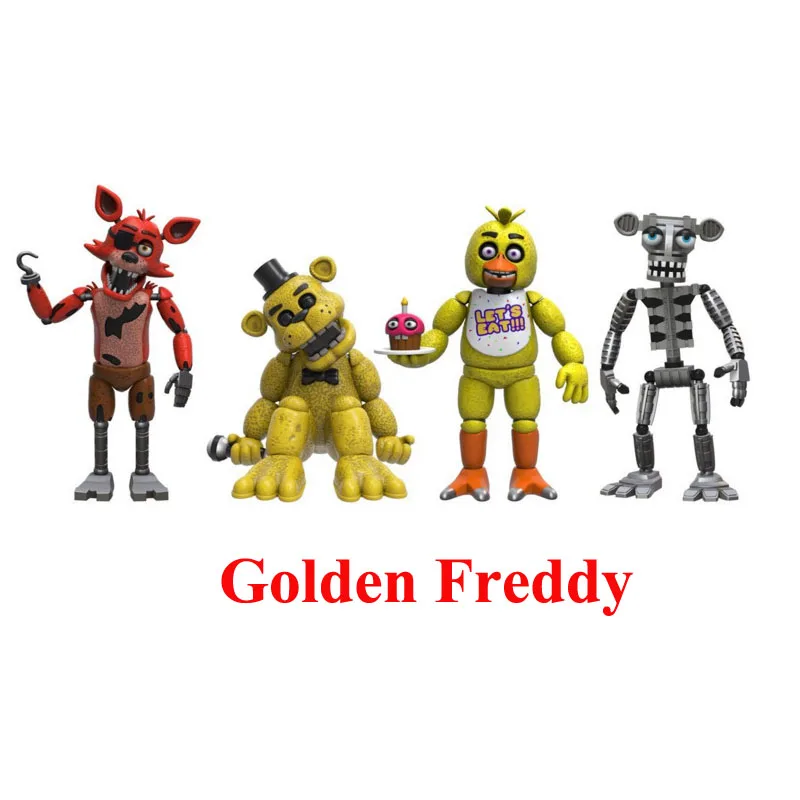 4 шт./компл. Five Nights at Freddy's Golden Freddy и воздушные шары для мальчиков экшн модель