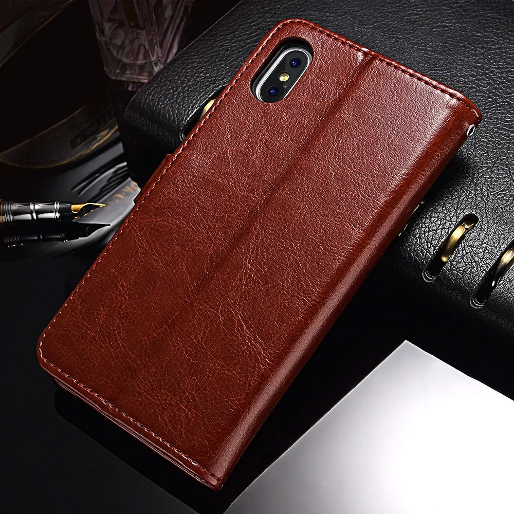 TOMKAS Flip Wallet Case for iPhone Xs MAX XR Vintage Business Luxury PU Leather PC Back Cover Phone X Coque |