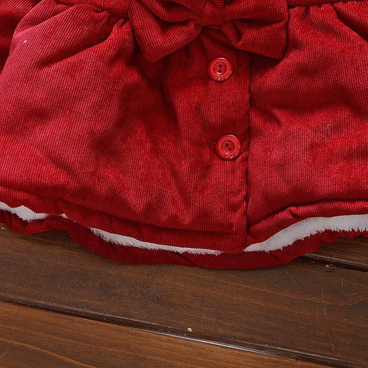Baby Snow Coat For Girls Winter Warm Jackets Kids Fur Snowsuit Girl Overcoat Cotton-Padded Infant Velvet Thick Hoodies 2 3 years