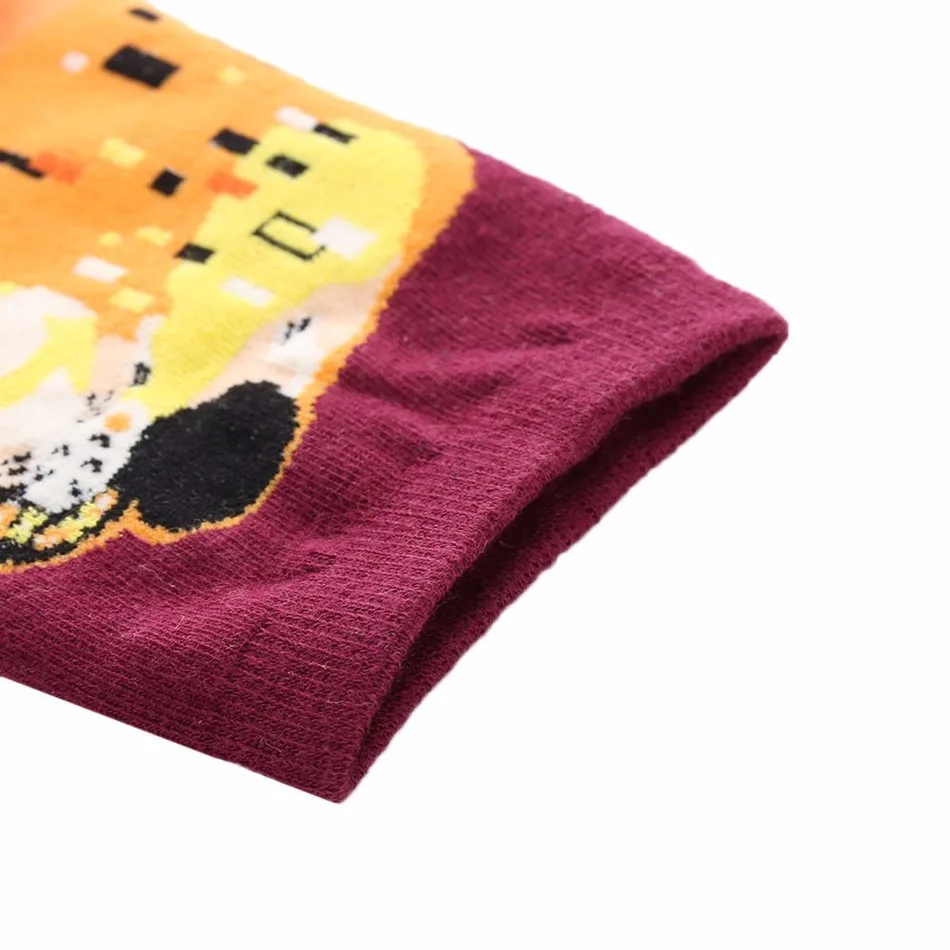 Носки женские мужские дышащие с рисунком Моны Лизы звездная ночь 1 пара носки