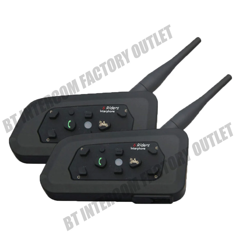 2PCS R6 1200M Motorcycle Bluetooth Helmet Headsets Intercom for 6 riders BT Wireless intercomunicador Interphone MP3 | Автомобили и