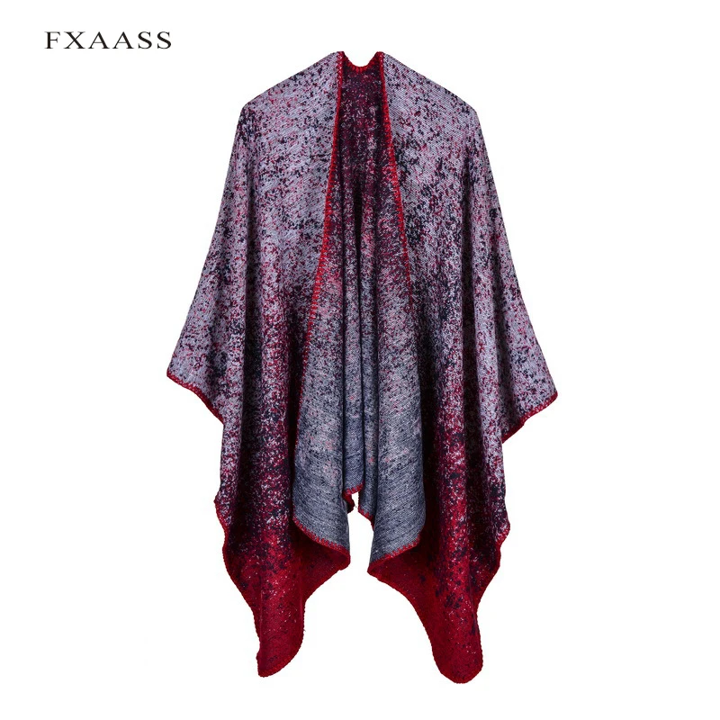 FXAASS New Autumn/Winter Shawl Fashion Poncho Women Scarf for Lady Luxury Blanket Cashmere Scarves Warm Pashmina Wholesale Cape |