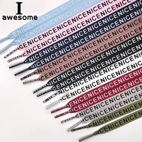 high quality 70 8090100120140150160 cm nice letter printing shoelaces 1 cm width colorful leather sports shoes laces