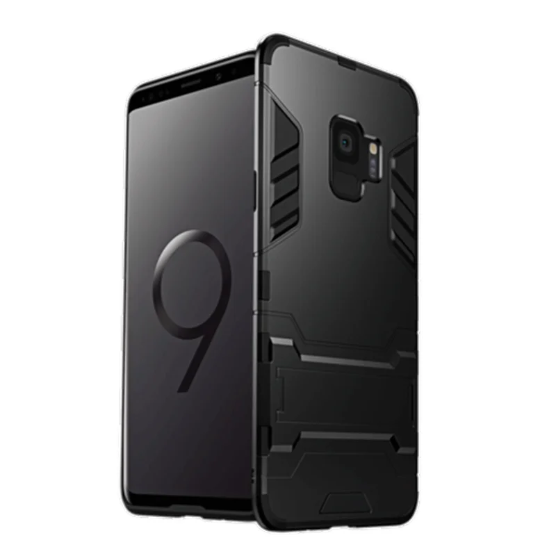 For Samsung Galaxy S9 S8 Plus S5 S6 S7 Edge Armor Shockproof TPU PC Phone Stand Case Note 9 8 5 Silicone Hard Cover | Мобильные