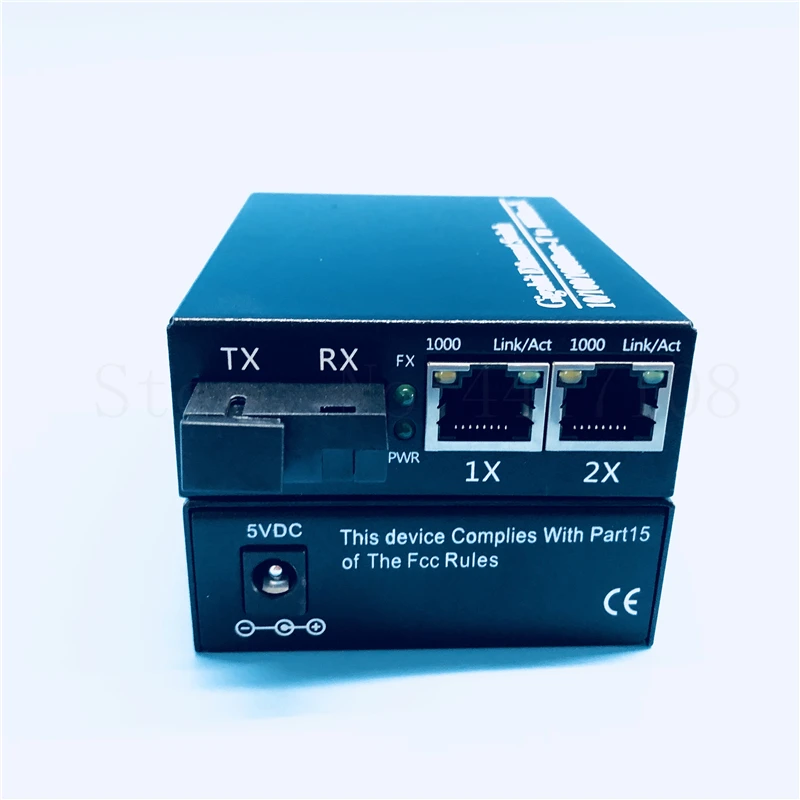 1 Гбит Ethernet коммутатор 10/100/1000 м волоконно оптический медиа конвертер один режим 2