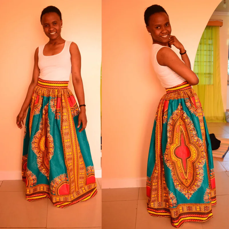 Женская одежда в африканском стиле больших размеров 4XL плиссированные юбки - Фото №1