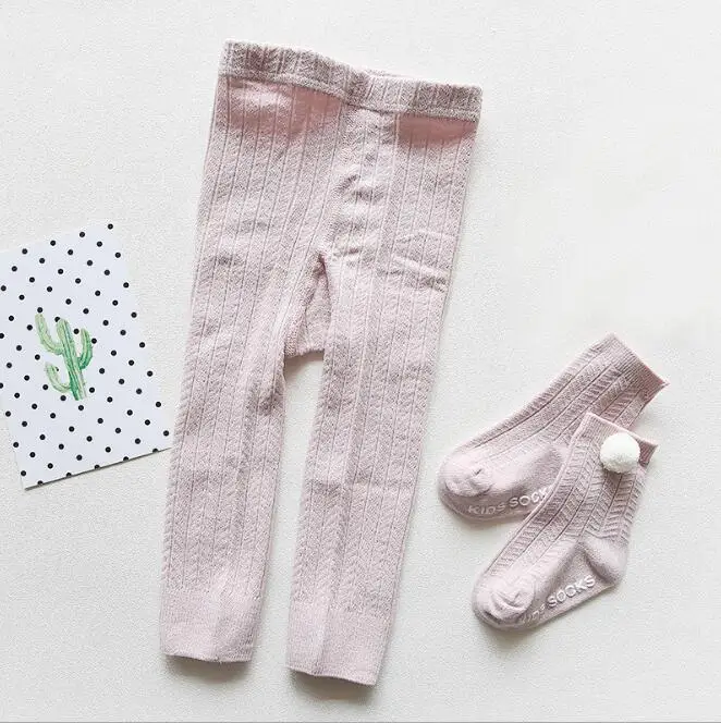 pantyhose sock pink Новинка года; сезон осень-зима; детские колготки с двойной иглой; детские леггинсы для девочек из чесаного хлопка - Цвет: pantyhose sock pink