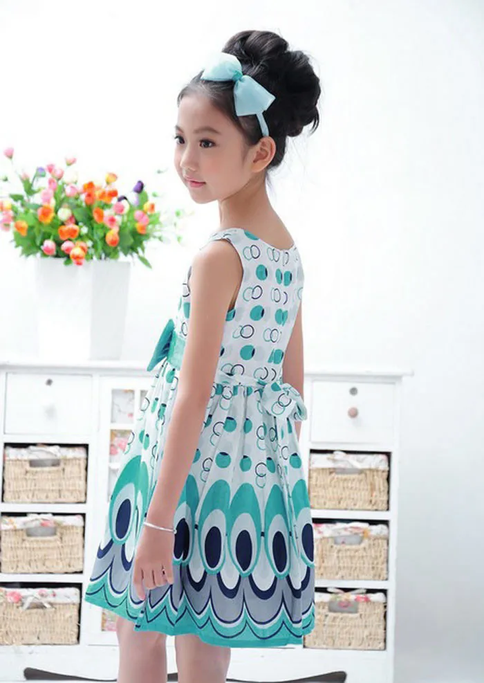 Wholesale Newest Summer Princess Sleeveless Pink Blue Wedding Pageant Banquet Prom Formal Party Kids Dresses For Girls Clothes | Детская