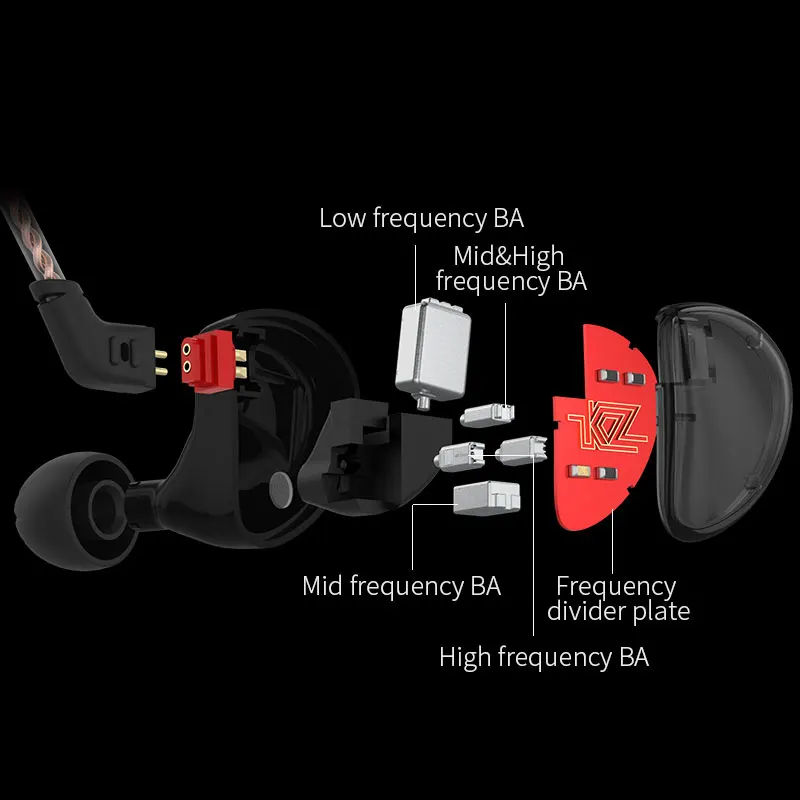 KZ AS10 5BA сбалансированные арматурные наушники Hi Fi стерео вкладыши|Наушники и