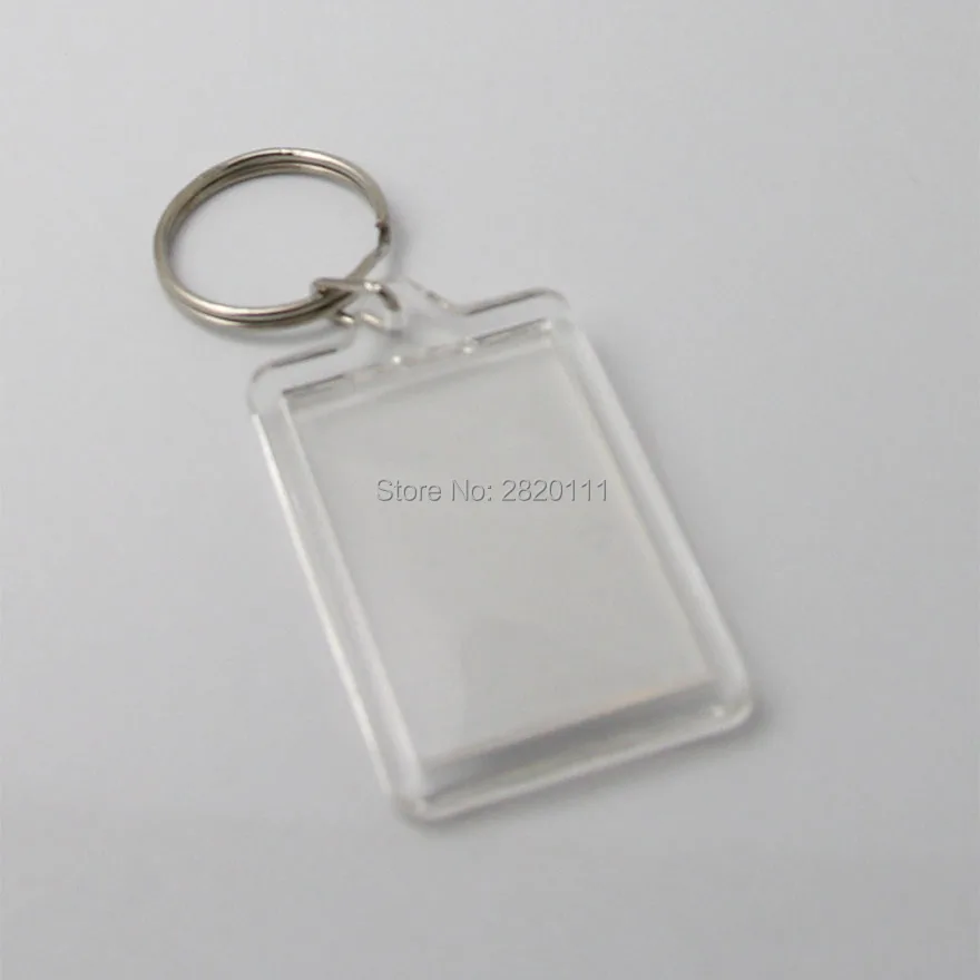 Оптовая продажа 10 шт. пустые акриловые прямоугольные фото брелки для фоторамки