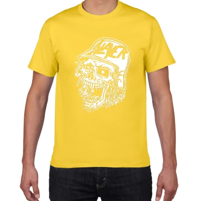 W346 yellow Металлическая группа, Мужская футболка, the slayer, хлопок, уличная футболка, мужская панк одежда, летняя крутая футболка, homme, рок-Поп Футболка - Цвет: W346 yellow