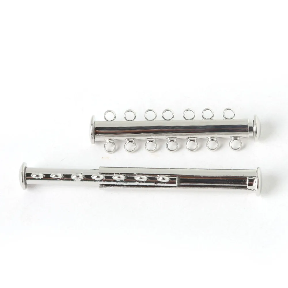 2 пряди магнитных застежек с родиевым покрытием скользящий крючок продается в