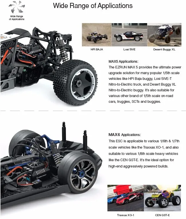 Щеточный электронный регулятор скорости HobbyWing EZRUN-SL 4985 1650KV/5687SL 1100KV Бессенсорный Бесщеточный 4-полюсного мотора с MAX6 160A ESC водонепроницаемый для 1/6 1/7 RC автомобиль