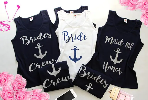 

personalized glitter Bridesmaid Bride Bach Party Tank tops tees Bachelorette Tanks bridal shower t Shirts Party favors