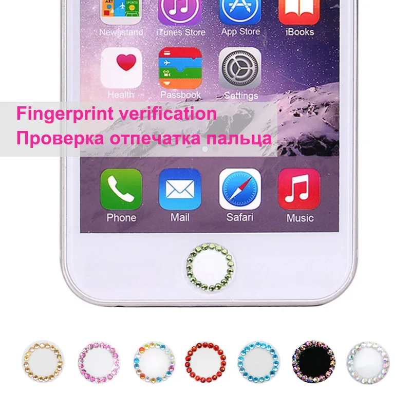 10 шт./лот ID Touch Bling Home кнопка наклейка для iPhone 7 plus 6s 8 5S se iPad наклейка|stickers for|sticker for