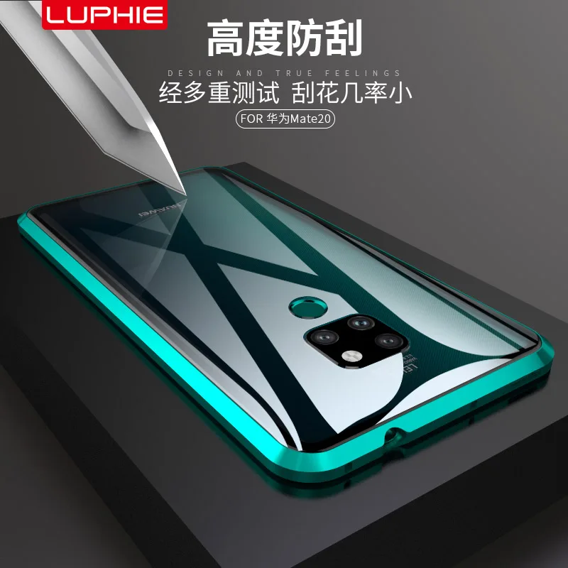 Для huawei mate 20 Pro Магнитный чехол 360 Передний + задний двухсторонний 9 H закаленное