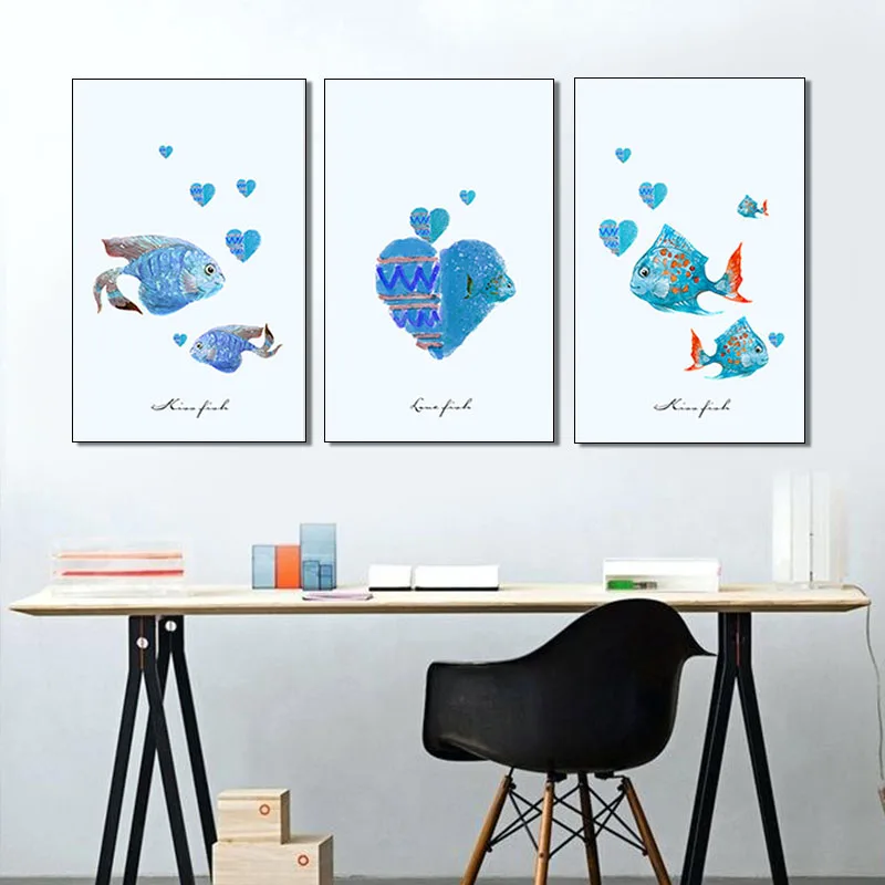 Рыбалка Рыболовство Wall Art Постеры-холсты принты пород рыб живопись пресноводных