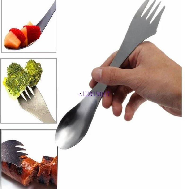Вилка ложка spork 3 в 1 столовая посуда из нержавеющей стали столовые приборы комбо