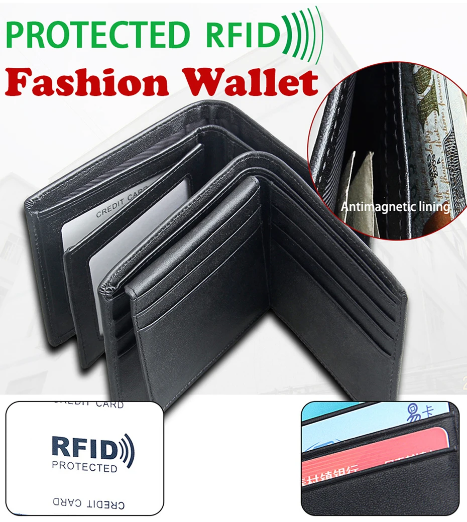 ATAXZOME классический кожаный бумажник для мужчин Блокировка Rfid Натуральная Воловья кожа мужской кошелек простой дизайн мульти-держатель для карт кошелек