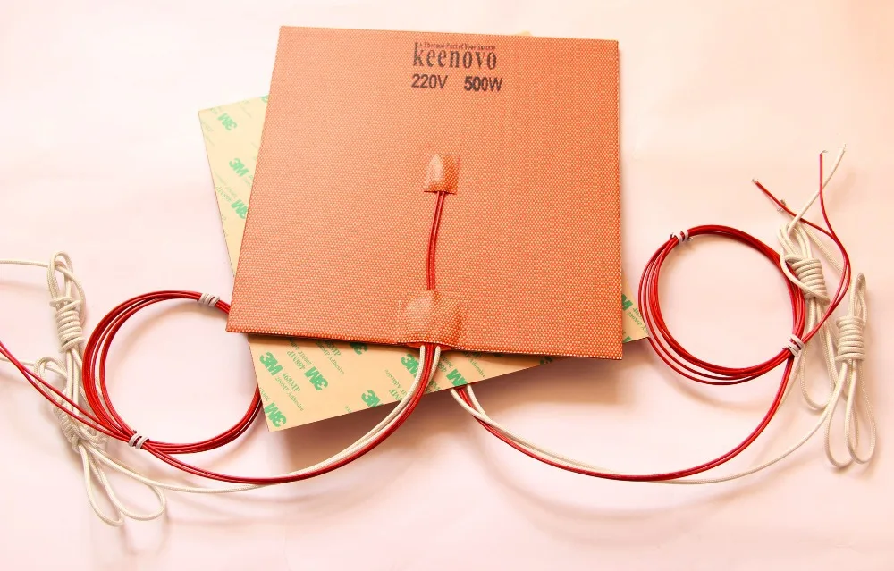 200X200mm 500W @ 220V w/Thermistor Keenovo силиконовый нагреватель куб Prusa i3 RepRap 3D принтер Heatbed