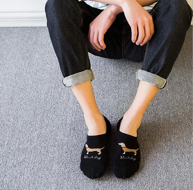 Носки милые повседневные с животными 5 пар арбуз Такса Бигль Лев ферма бультерьер