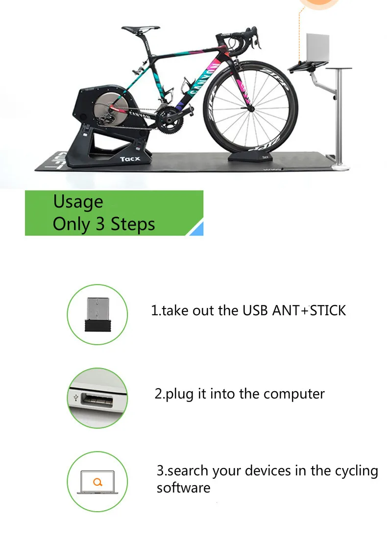 Высокое качество Мини USB адаптер ANT + беспроводное радио крытый велосипед