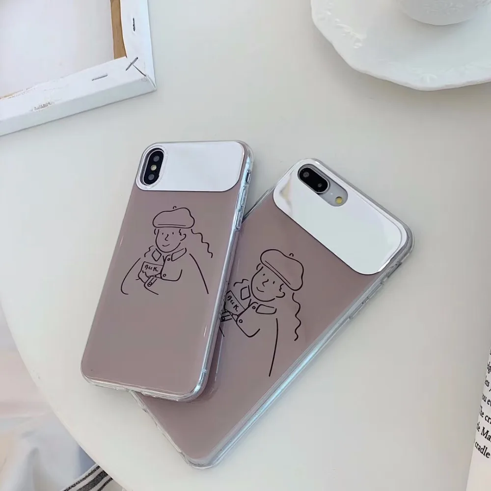 Покрытие зеркала чехол для сотового телефона iPhone x 7 6s Силиконовые Plus 10 Xr Xs max