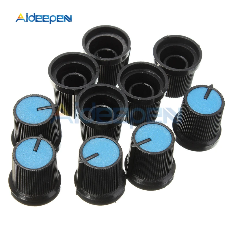 

10Pcs/lot WH148 Potentiometer Knob Cap 6MM Shaft Hole Plastic Knob Plum Handle 15X17MM AG3 Yellow Orange Blue White Red