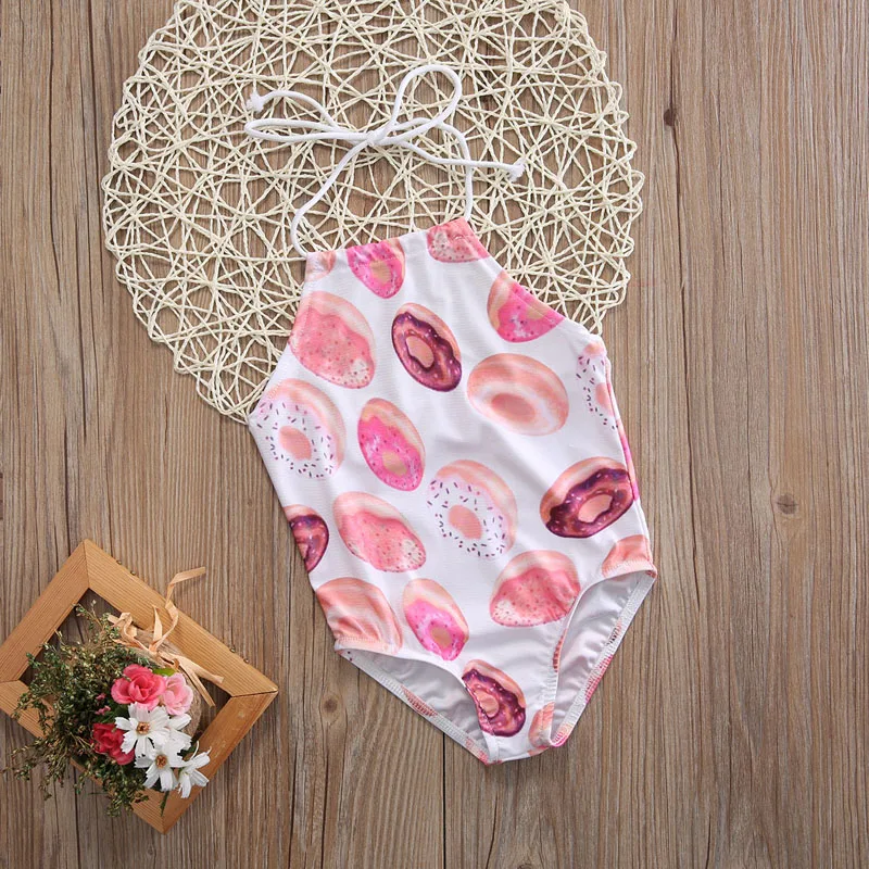 Детский бикини для маленьких девочек милый купальник с принтом печенье
