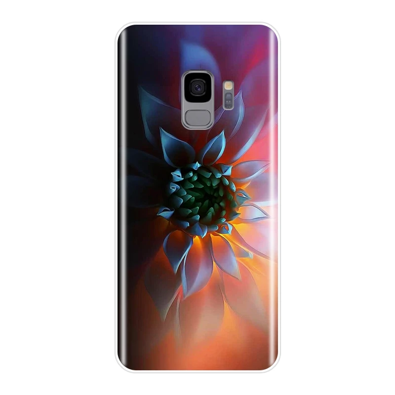 ТПУ чехол для телефона силиконовый Samsung Galaxy S5 S6 S7 Edge S8 S9 Plus розовый цветок мягкая